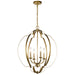 Kichler 42138NBR Four Light Foyer Pendant, Natural Brass