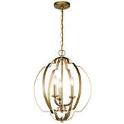 Kichler 42140NBR Three Light Pendant, Natural Brass