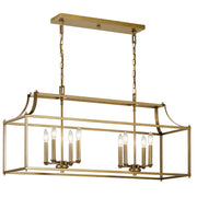 Kichler 42497NBR Eight Light Linear Chandelier, Natural Brass