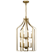 Kichler 42498NBR Eight Light Foyer Chandelier, Natural Brass