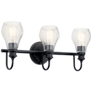 Kichler 45392BK Three Light Bath, Black