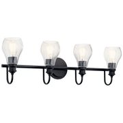 Kichler 45393BK Four Light Bath, Black
