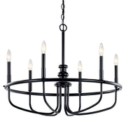 Kichler 52304BK Six Light Chandelier, Black (2)