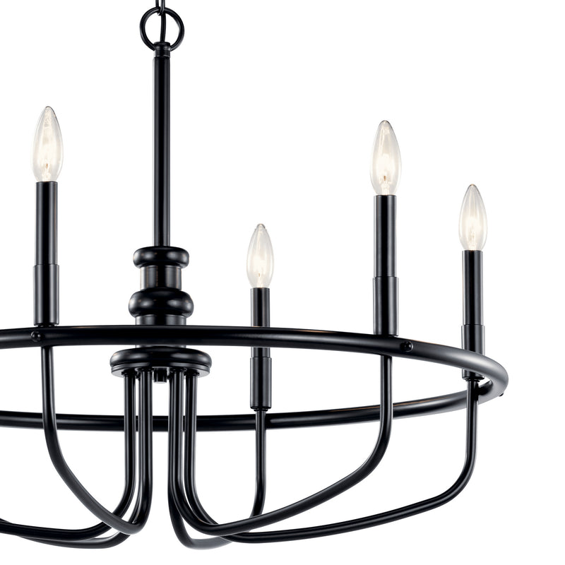 Kichler 52304BK Six Light Chandelier, Black (3)