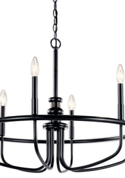 Kichler 52304BK Six Light Chandelier, Black (4)