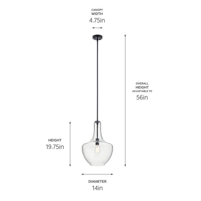Kichler 42046BK One Light Pendant, Black (5)