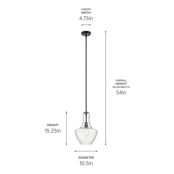 Kichler 42141BK One Light Pendant, Black (5)