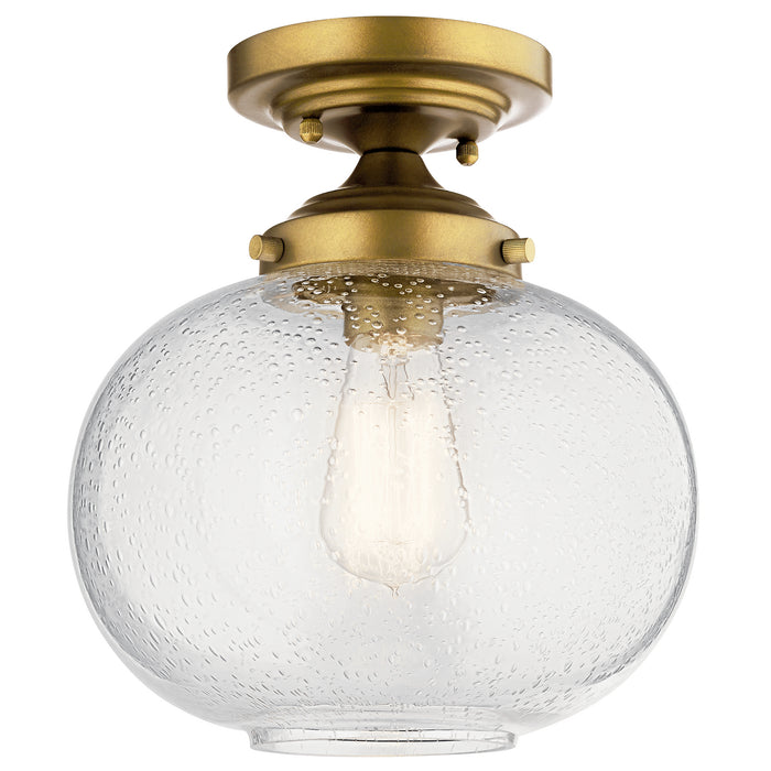 Kichler 42296NBR Avery One Light Semi Flush Mount, Natural Brass Main Image.jpg