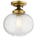 Kichler 42296NBR Avery One Light Semi Flush Mount, Natural Brass Main Image.jpg