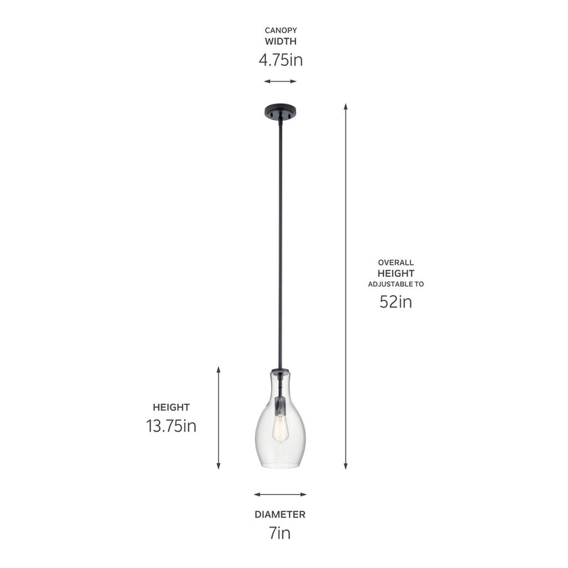 Kichler 42456BK One Light Pendant, Black (5)