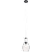 Kichler 42456BK One Light Pendant, Black