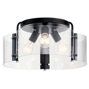 Kichler 42955BK Three Light Semi Flush Mount, Black