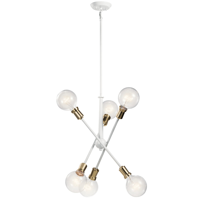 Kichler 43095WH Six Light Chandelier, White