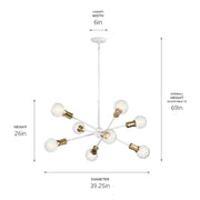 Kichler 43118WH Eight Light Chandelier, White (6)