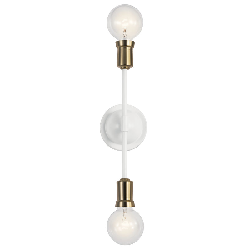 Kichler 43195WH Two Light Wall Sconce, White