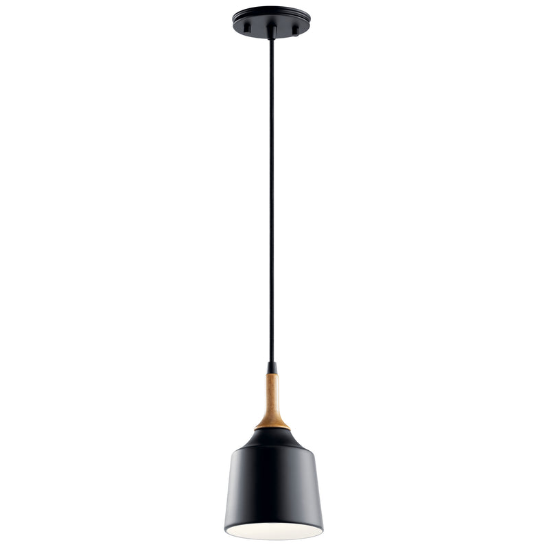 Kichler 43682BK One Light Mini Pendant, Black