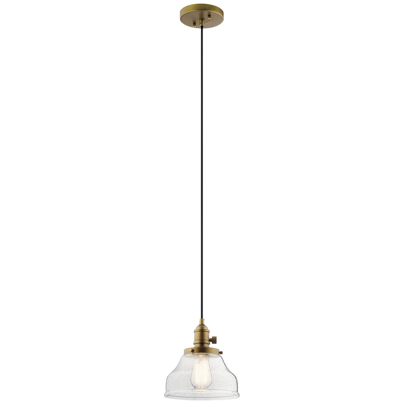 Kichler 43850NBR One Light Mini Pendant, Natural Brass