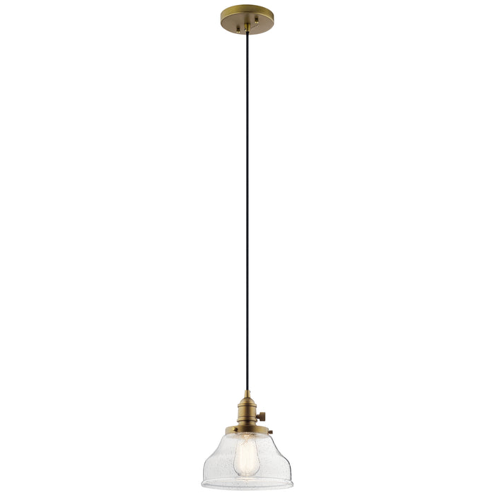 Kichler 43850NBR One Light Mini Pendant, Natural Brass