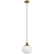 Kichler 43852NBR One Light Mini Pendant, Natural Brass