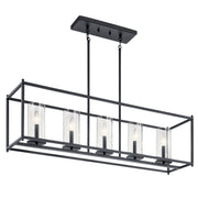 Kichler 43995BK Five Light Linear Chandelier, Black
