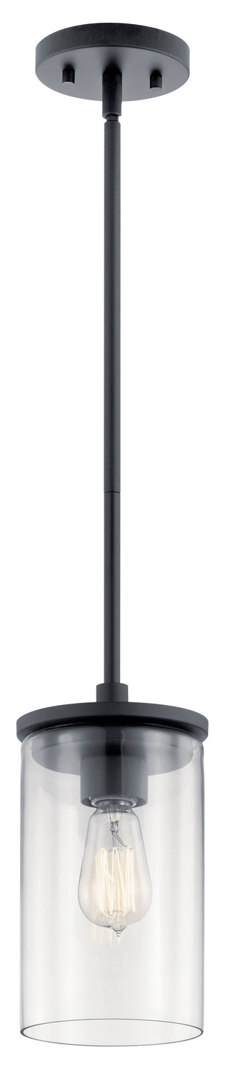 Kichler 43996BK One Light Mini Pendant, Black