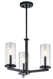 Kichler 43997BK Three Light Chandelier/Semi Flush, Black