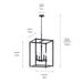 Kichler 43998BK Four Light Foyer Pendant, Black (5)