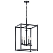 Kichler 43998BK Four Light Foyer Pendant, Black