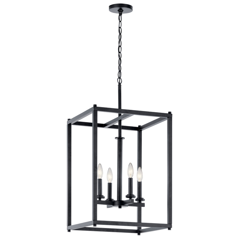 Kichler 43998BK Four Light Foyer Pendant, Black