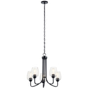 Kichler 44377BKCS Five Light Chandelier, Black