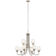 Kichler 44378NICS Nine Light Chandelier, Brushed Nickel