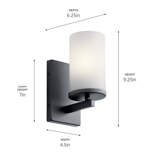 Kichler 45495BK One Light Wall Sconce, Black (2)