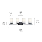 Kichler 45498BK Four Light Bath, Black (4)