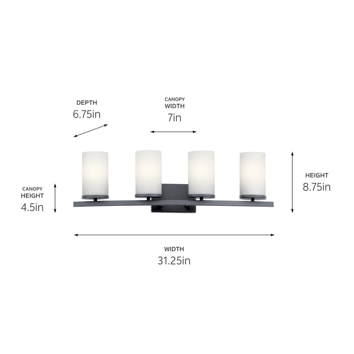 Kichler 45498BK Four Light Bath, Black (4)