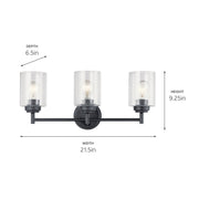 Kichler 45886BK Three Light Bath, Black (4)