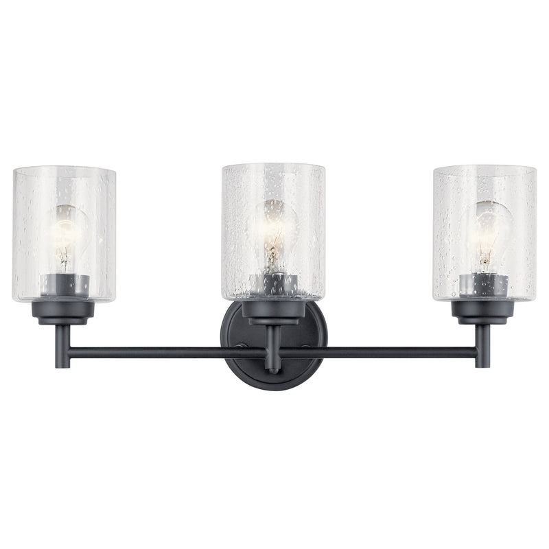 Kichler 45886BK Three Light Bath, Black