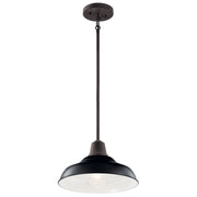 Kichler 49992BK One Light Outdoor Pendant/Semi Flush, Black