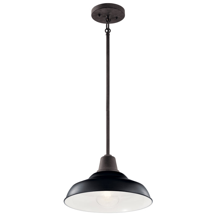 Kichler 49992BK Pier One Light Outdoor Pendant/Semi Flush Mount, Black Main Image.jpg