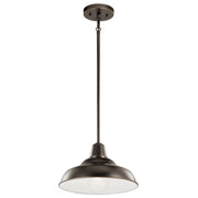 Kichler 49992OZ One Light Outdoor Pendant/Semi Flush, Olde Bronze