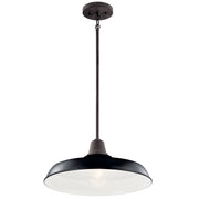Kichler 49993BK One Light Outdoor Pendant/Semi Flush, Black