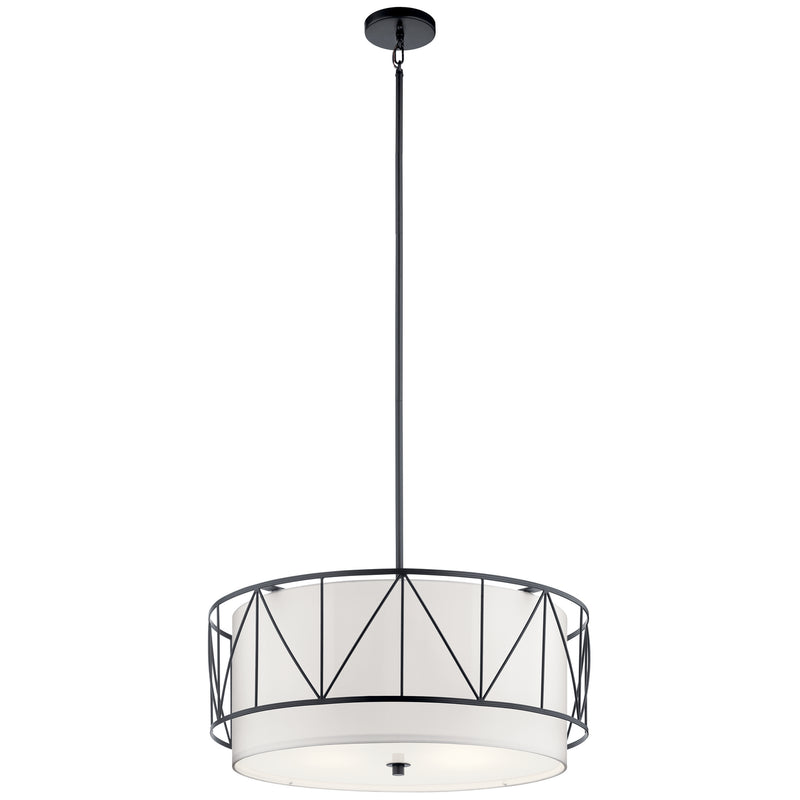 Kichler 52072BK Four Light Pendant, Black