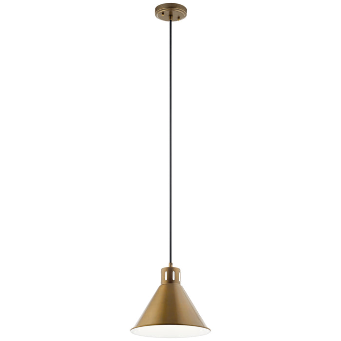 Kichler 52176NBR One Light Pendant, Natural Brass