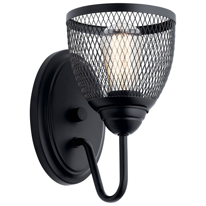 Kichler 52274BK Voclain One Light Wall Sconce, Black Main Image.jpg