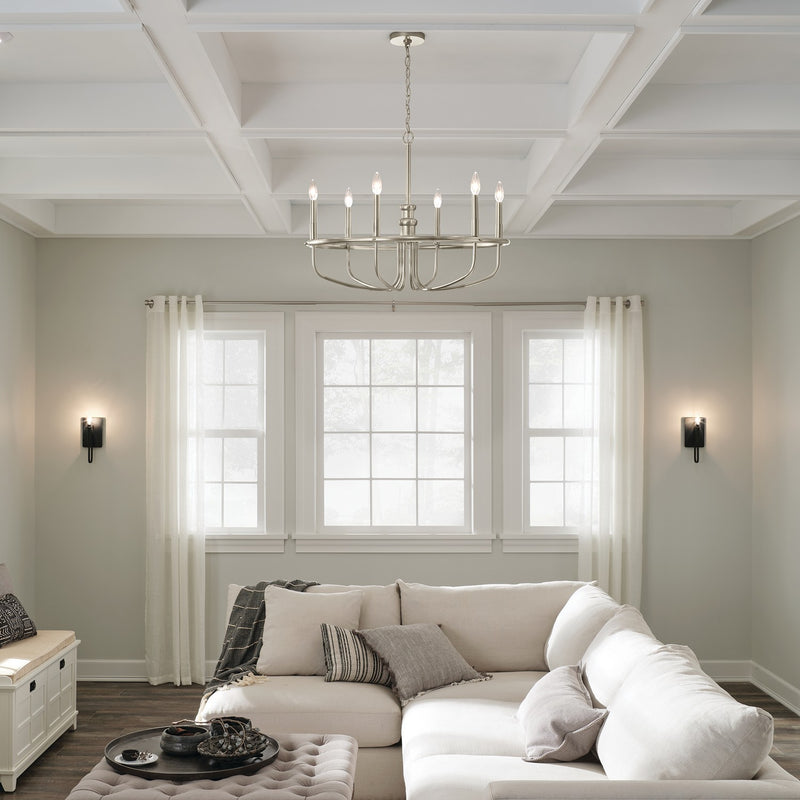 Kichler 52304NI Six Light Chandelier, Brushed Nickel (6)