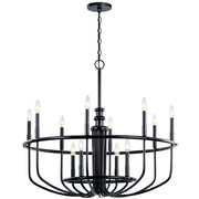 Kichler 52305BK 12 Light Chandelier, Black