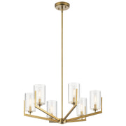 Kichler 52314BNB Six Light Chandelier, Brushed Natural Brass
