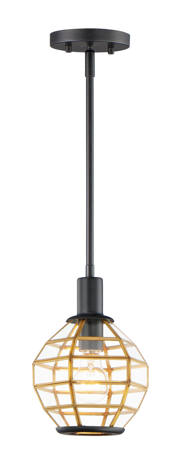 Maxim 11541BKBUB Heirloom One Light Mini Pendant, Black / Burnished Brass Main Image.jpg