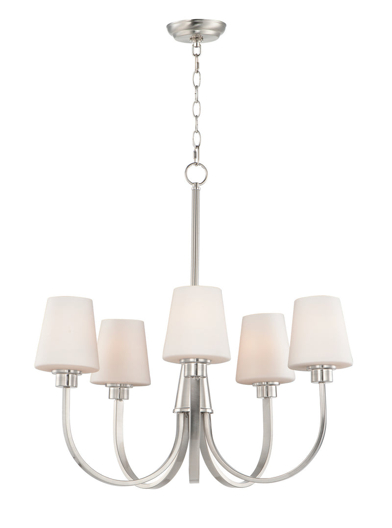 Maxim 11825SWSN Shelter Five Light Chandelier, Satin Nickel Main Image.jpg
