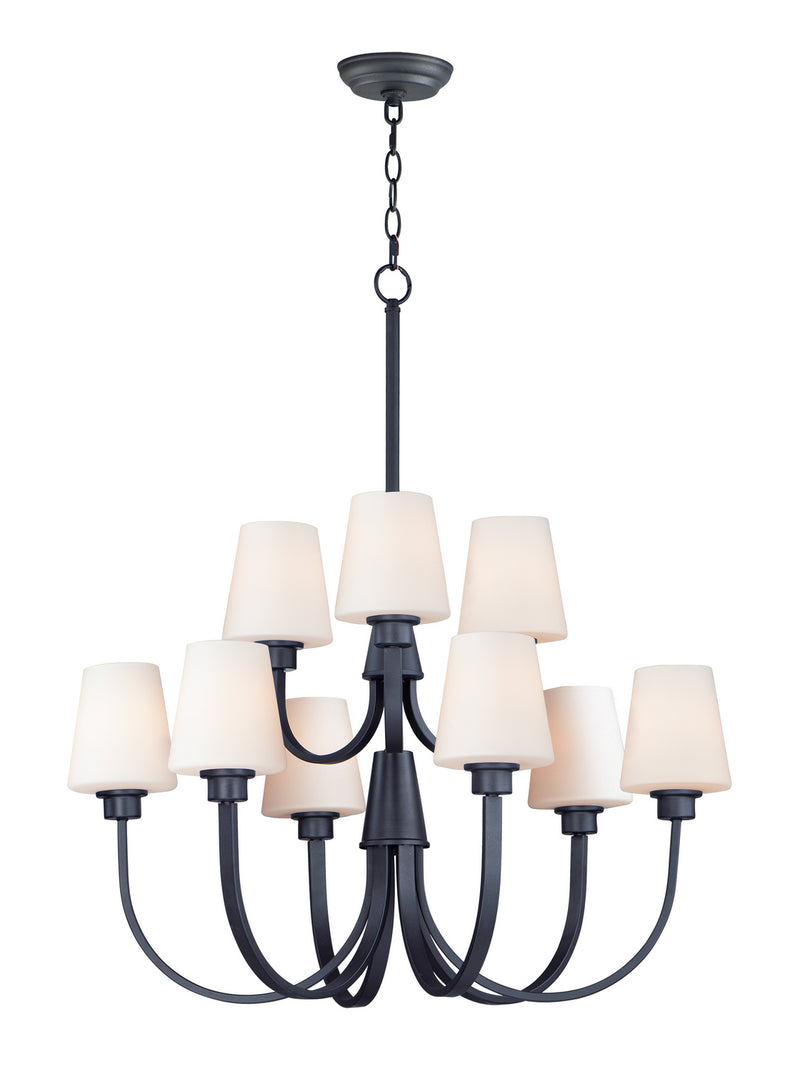 Maxim 11826SWBK Shelter Nine Light Chandelier, Black Main Image.jpg