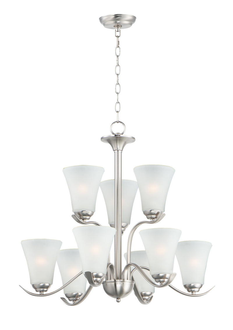 Maxim 12076FTSN Vital Nine Light Chandelier, Satin Nickel Main Image.jpg